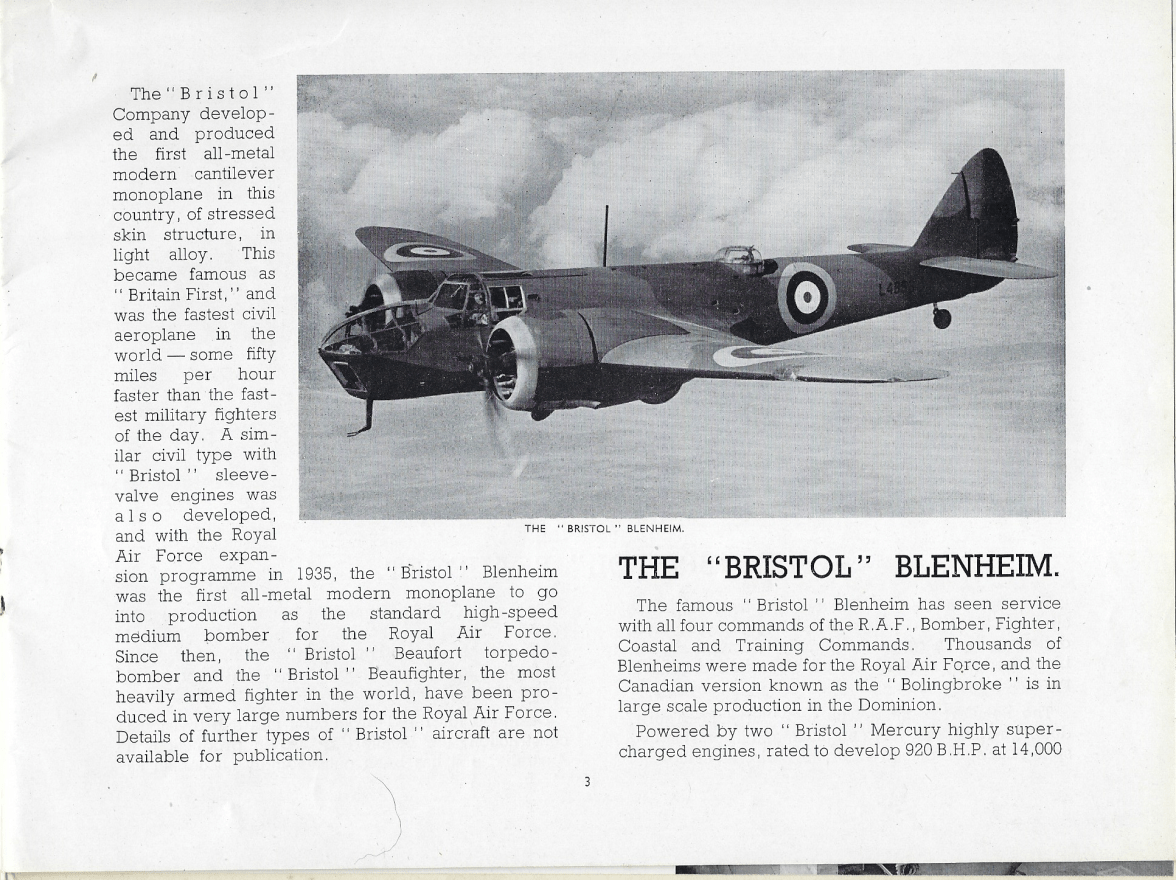 Bristol Blenheim Bomber 4